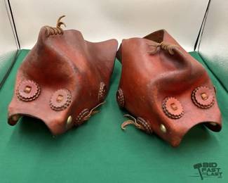 101  Vintage full leather western tapaderos 
