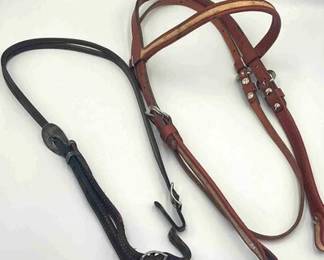 528  2 Leather headstalls, 1 vintage, 1 new 