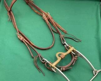 472 Western leather working headstall with Quick bit