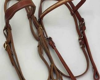 530  Two new browband leather headstalls 