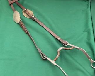 468 Vintage leather head stall with Myler bit