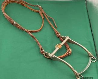 475  Leather one ear headstall with Sliester bit 
