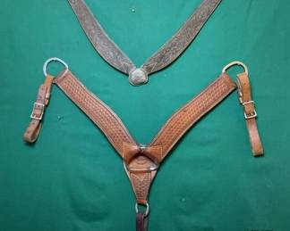 633  Two leather Breast collars 