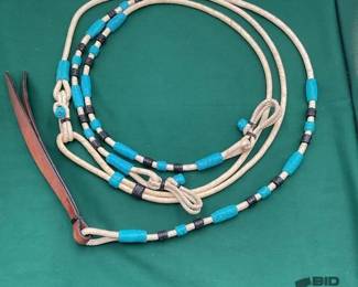703  Rawhide style romal rein set 