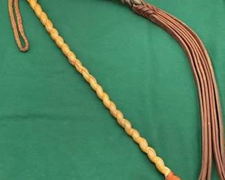 44  Leather, rawhide and bully stick quirts 