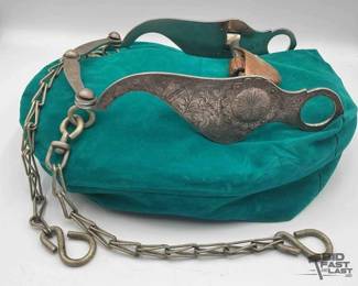 217 El Vaquero Silver inlaid show bit with slobber chains