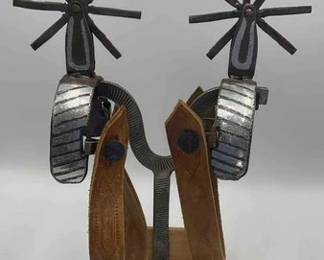 69 Vaquero style working spurs with spur straps