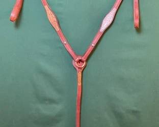 632  Western breast collar with silver overlay accents 