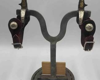 70  Sterling Silver inlay kids show spurs with spur straps 