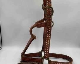 436 Mac Pherson show halter with buck stitching and matching lead