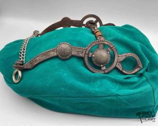 245  Bruce Cheaney western sterling silver overlay bit 