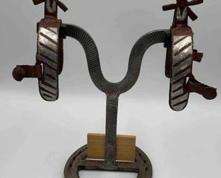 65  Vintage custom silver working cowboy spurs 