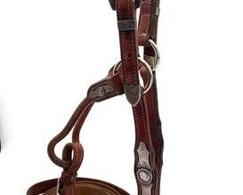 428 Vintage sterling silver engraved show halter with lead