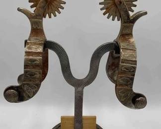 73 Silver western style working spurs