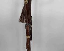 521 Equitech one ear leather and rawhide head stall