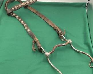 465  Antique western bridle with bit 