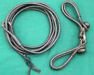 556 Braided leatherkangaroo reata and matching hobbles