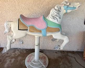 40  Carousel Horse On Cast Iron CocaCola Stand 