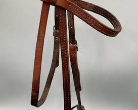 486  Leather bridle with twisted wire snaffle bit 