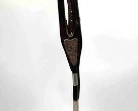 503 Western style split ear head stall with engraved silver
