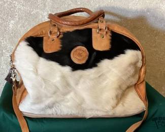 405  All leather hairon western travel bag 