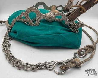 303 Highly ornate mexican or charro style bit with headstall and reins