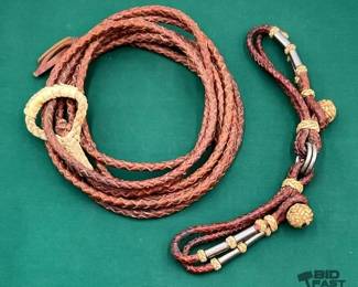 545  Braided leather reata with matching hobbles 