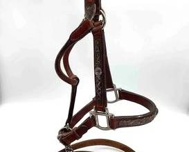 425 Vintage sterling silver engraved show halter with lead