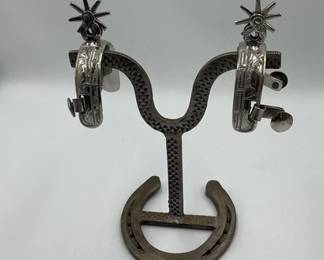 49  Silver engraved kids spurs 