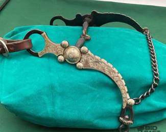 313  Western style bit with silver overlay 