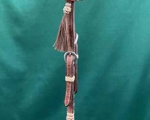521  Equitech one ear leather and rawhide head stall 