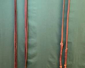 753 Split reins, roping reins, war bonnet tie down and headstall
