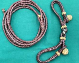 551  Braided leather reata with matching hobbles 