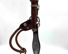 432 Vintage sterling silver overlay engraved show halter