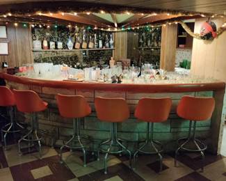 Vintage bar seats from the 1970s, vintage barware