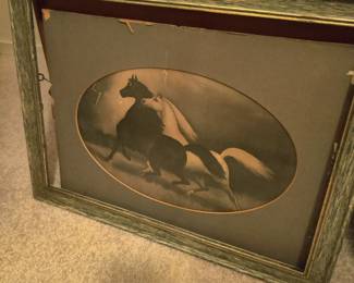 antique artwork of horses 