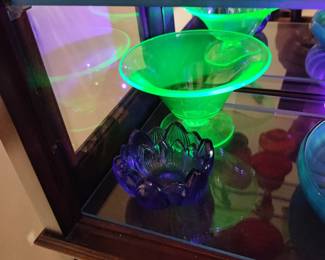 antique uranium glass bowl 
