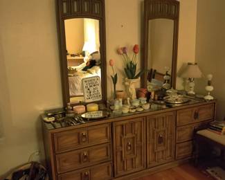 MCM dresser with double mirror 
