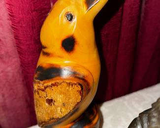 Beautiful Vintage Jacaranda Hand Carved Bird Signed