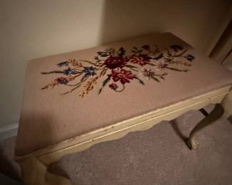 Mid Century Needlepoint Bench