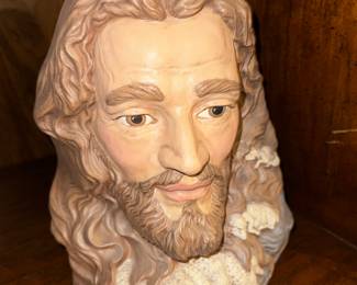 Vintage Hand Painted Ceramic Jesus Bust