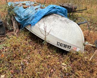 This boat and I think a trailer under it will be sold to the highest bidder.  The family wants to know it goes for top dollar.  It’s only worth what the high bidder bids!!!  We will get it “dug” out before the sale.  The rain has us a day behind.  Bidding goes until 2pm.   