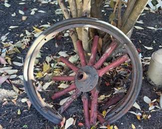 Antique Wooden Wagon Wheel 