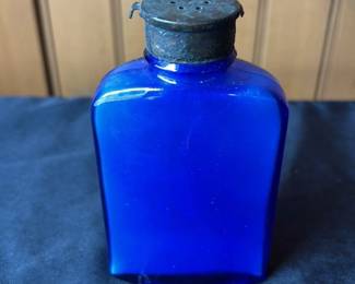 Antique Cobalt Blue Glass Shaker Bottle 