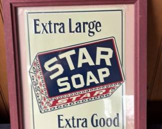 Framed Star Soap Advertisement 