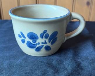 Blue Floral Pattern Stoneware Mug 