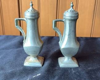 Vintage Pewter Salt and Pepper Shakers 