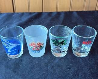 Collection of Four Decorated Shot Glasses 