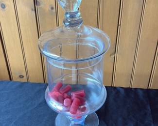 Glass Candy Dish with Applied Glass Dog 