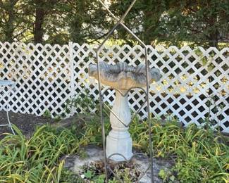 Bird Bath with Cherub 